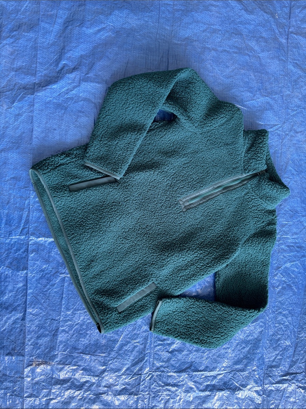 St. John's Bay Teal Green Sherpa Quarter-Zip Pullover